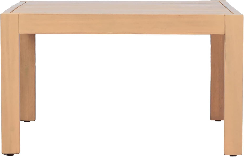 Knight Home Rectangular Acacia Wood Outdoor Coffee Table, Light Teak