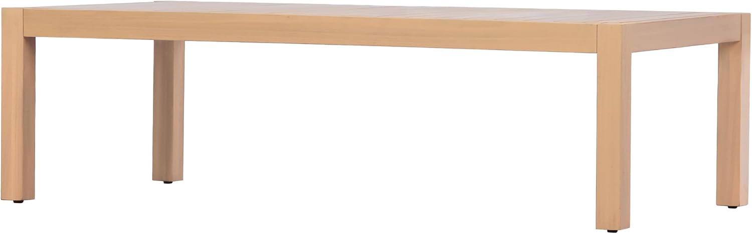 Knight Home Rectangular Acacia Wood Outdoor Coffee Table, Light Teak