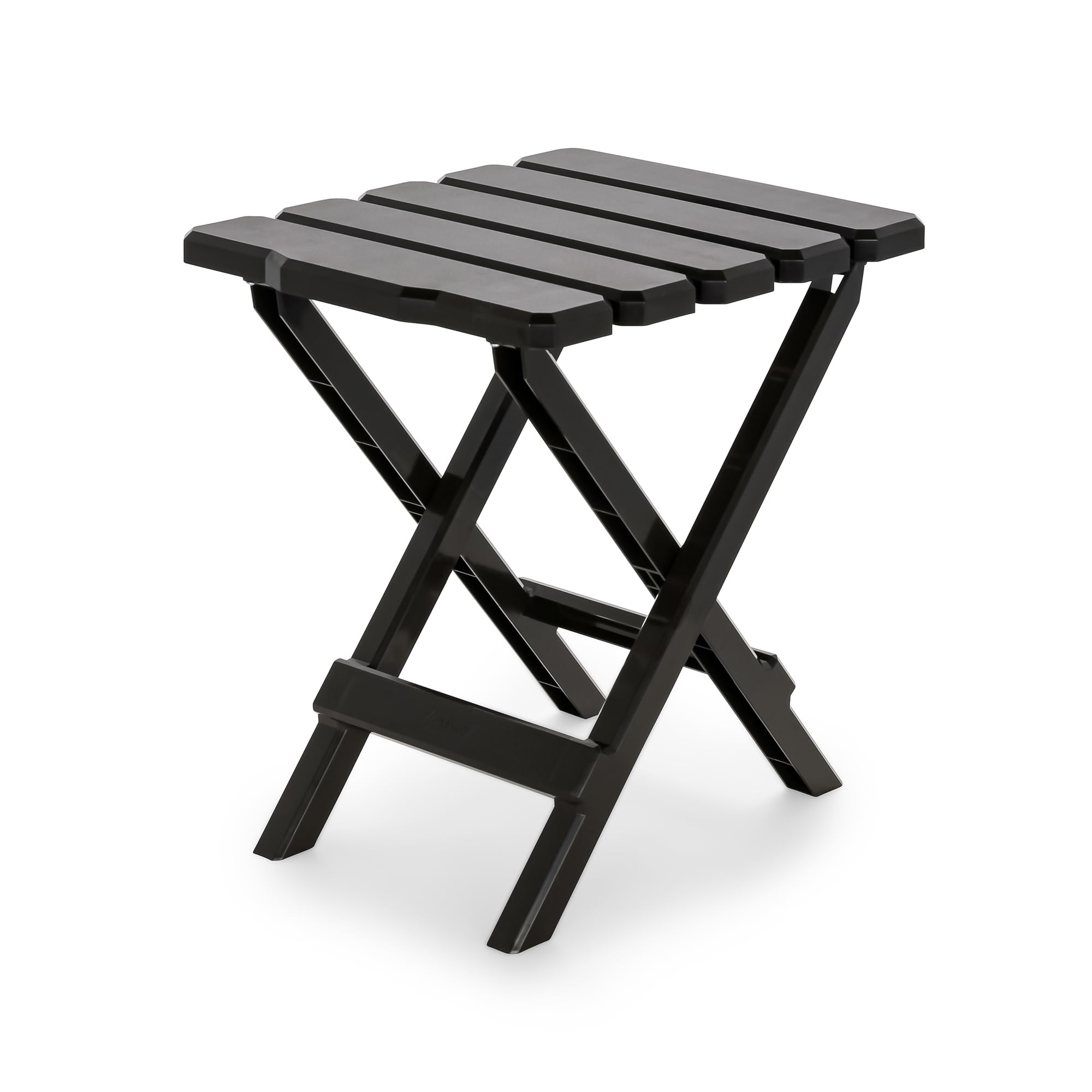 Camco Adirondack Portable Outdoor Camping Small Weatherproof Rustproof Durable Plastic Folding Side Table for Indoor and Outdoor Use, Taupe