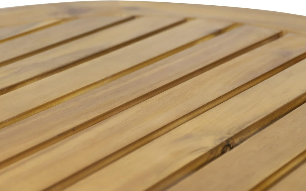 Solano Outdoor Circular Coffee Table - Acacia Wood - Teak