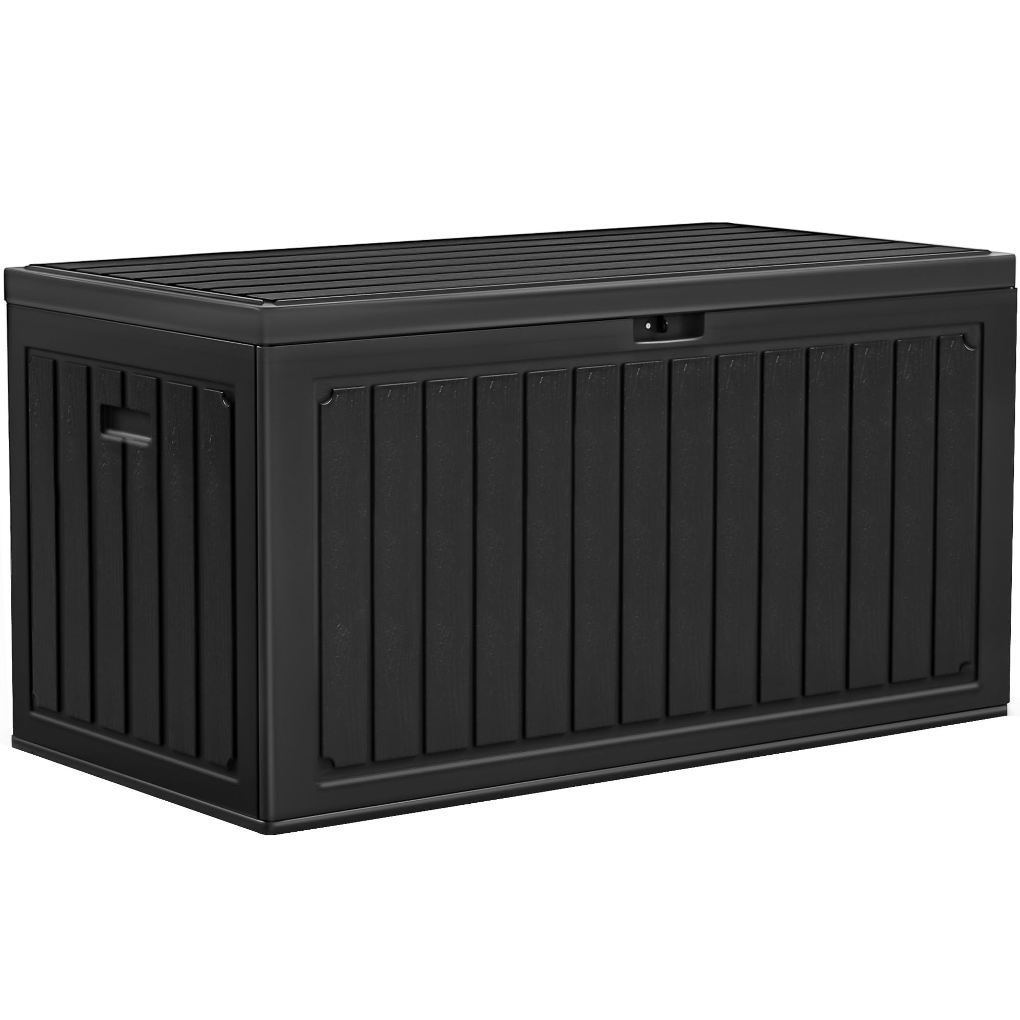 YITAHOME 70 Gallon Deck Bench with Storage, Outdoor Storage Box Bench with Armrests for Patio Garden Pool Porch, Waterproof&Lockable, Light Brown