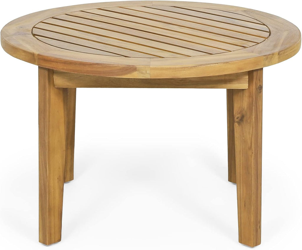 Solano Outdoor Circular Coffee Table - Acacia Wood - Teak