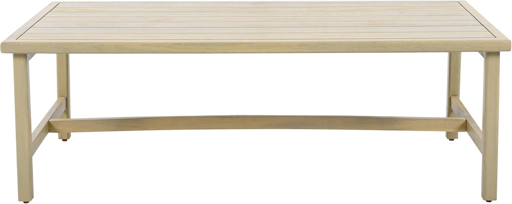 Merax Patio Acacia Wood Coffee Table Outdoor Furniture, Bear 310LBS, 47.24"x23.62"x15.75", Light Teak