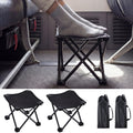 Ripeng 4 Pcs Portable Airplane Travel Foot Rest, Folding Camping Stool, Under Desk Foot Rest at Work for Long Flight, Home and Office Outdoor Hiking Fishing with Carry Bag (Black)