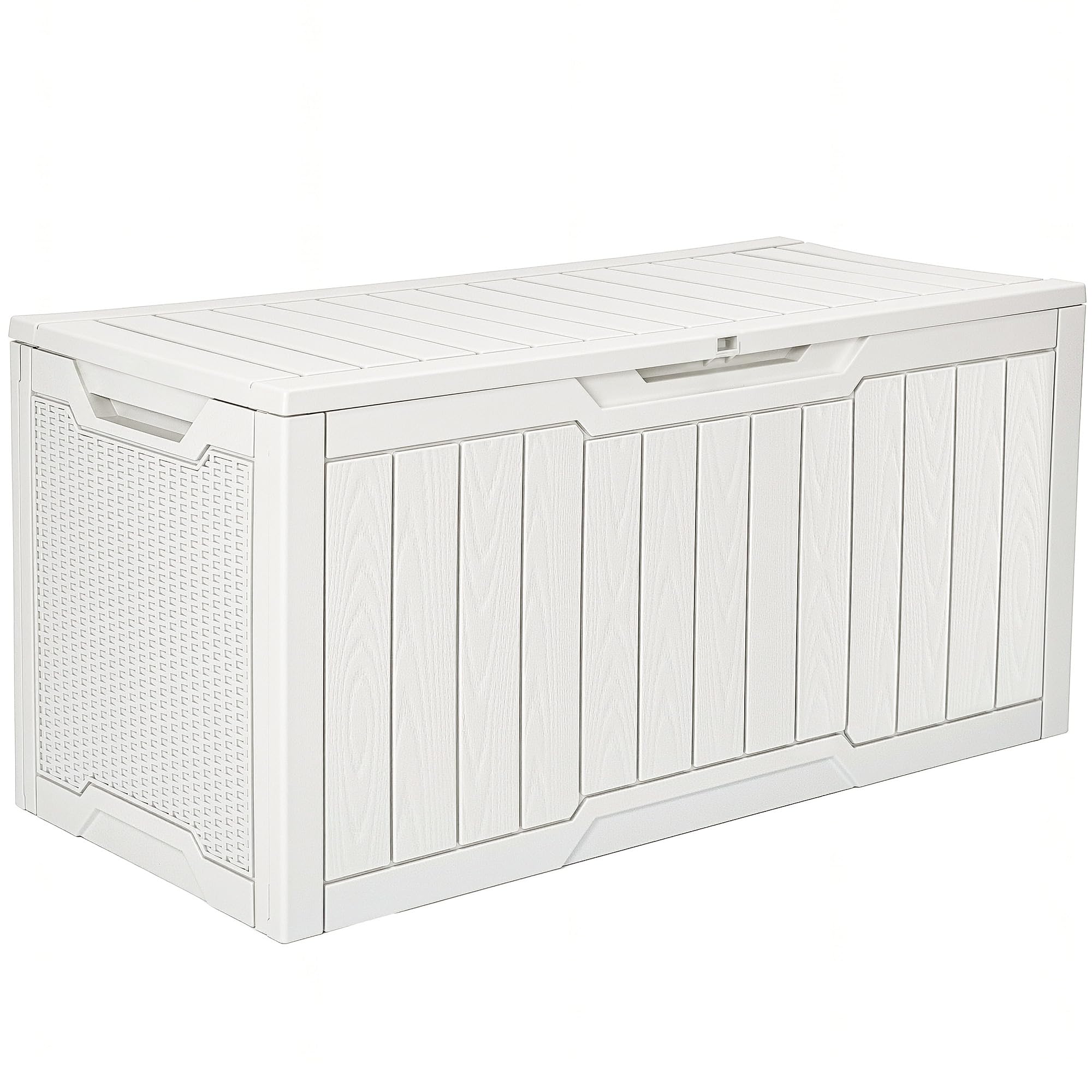 YITAHOME 70 Gallon Deck Bench with Storage, Outdoor Storage Box Bench with Armrests for Patio Garden Pool Porch, Waterproof&Lockable, Light Brown