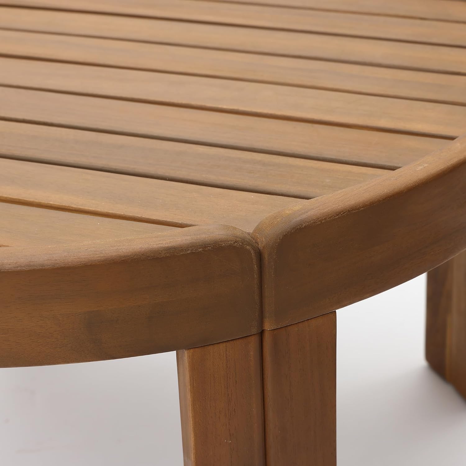 27.5" Dia Wooden Outdoor Table for Patio, Balcony & Porch