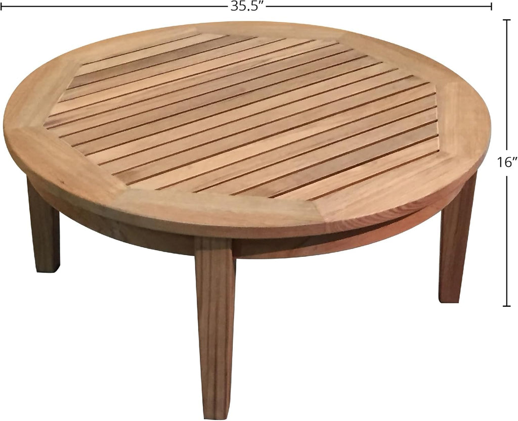 Atlantic Round Teak Outdoor Coffee Table, Natural