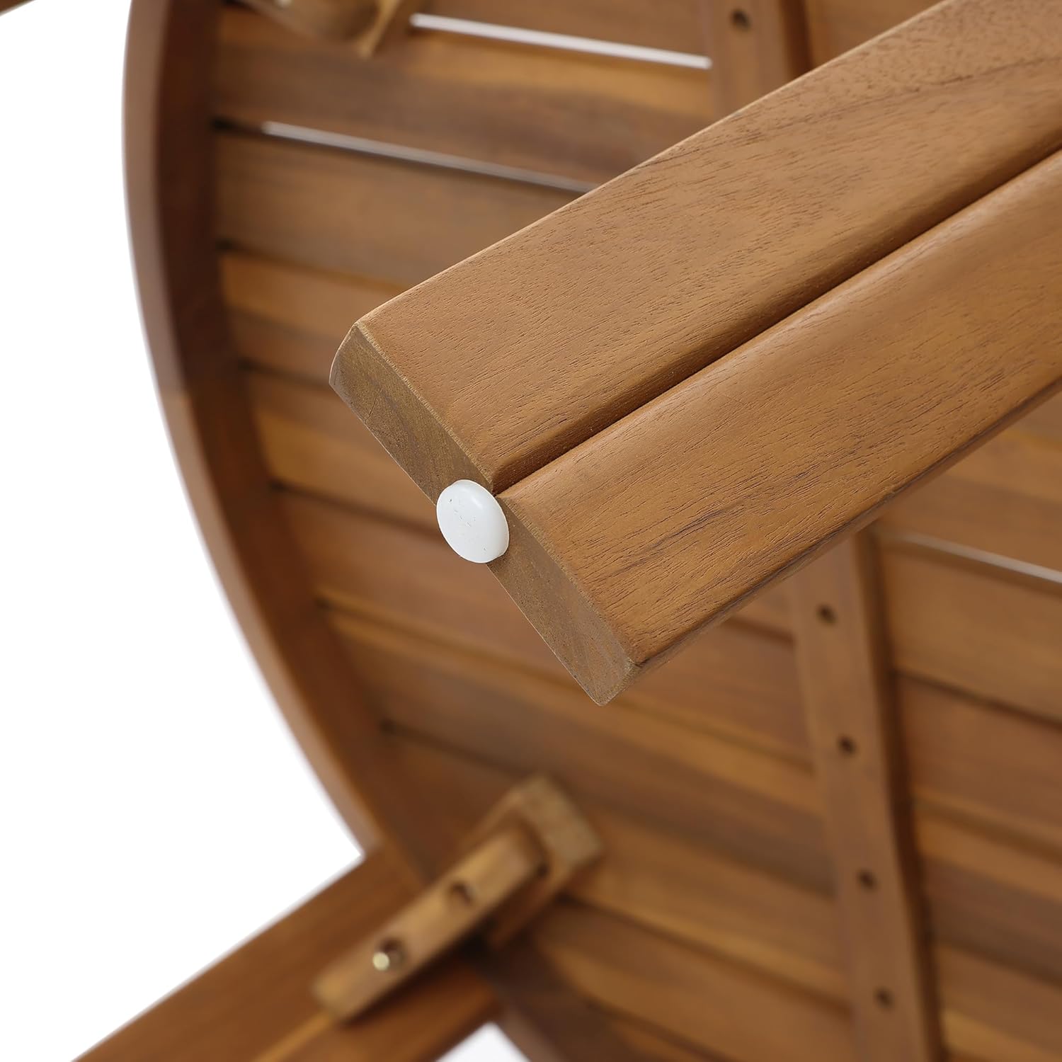 27.5" Dia Wooden Outdoor Table for Patio, Balcony & Porch