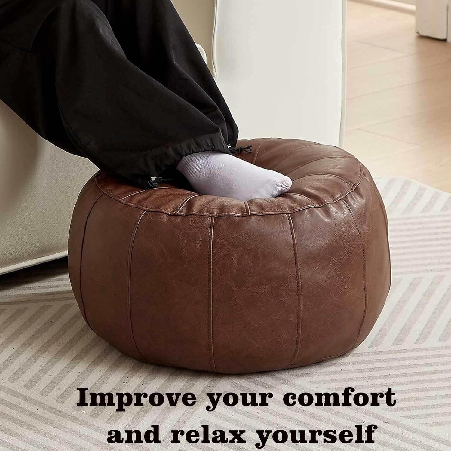 Waterproof Ottoman Cover for Storage, Camping & Travel