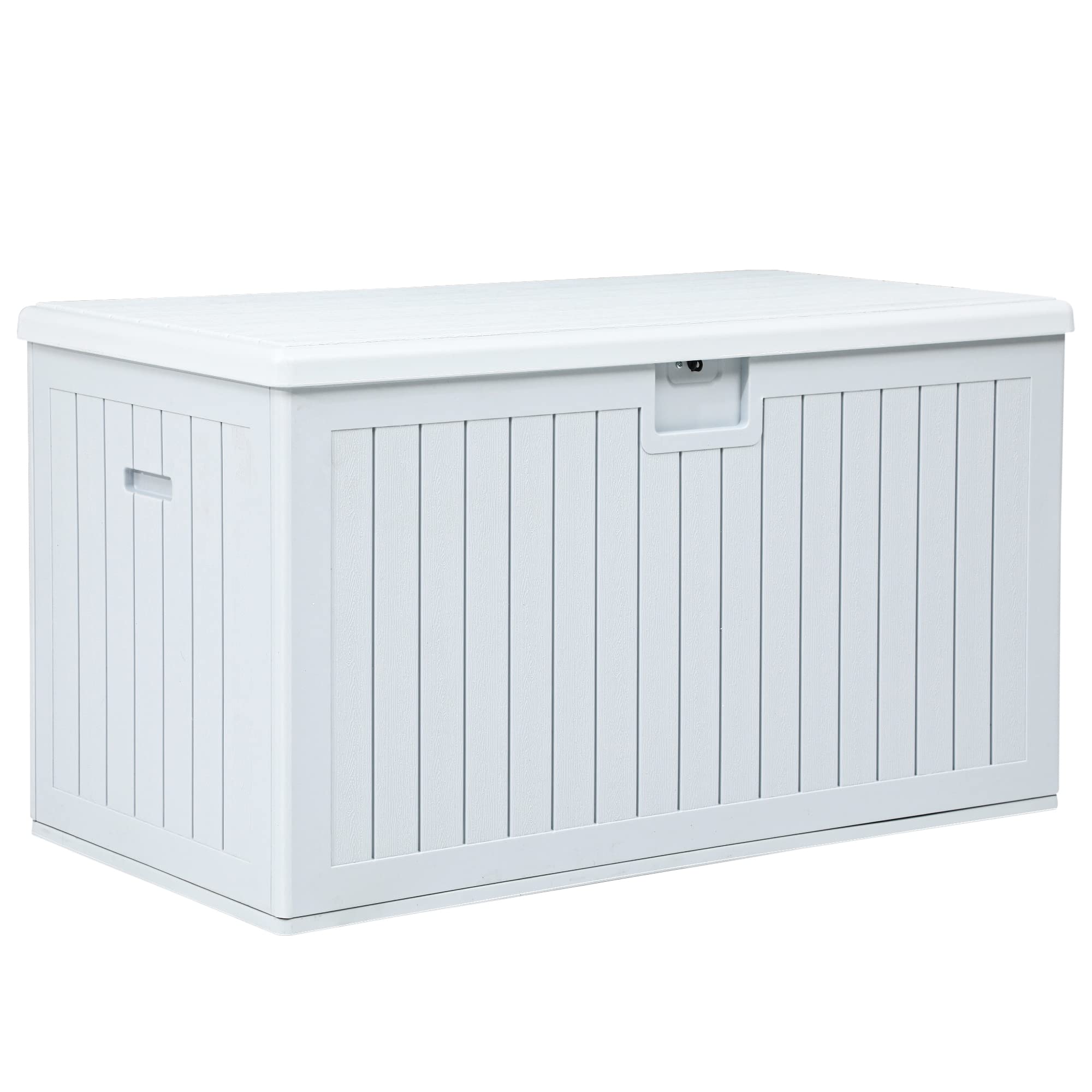 YITAHOME 70 Gallon Deck Bench with Storage, Outdoor Storage Box Bench with Armrests for Patio Garden Pool Porch, Waterproof&Lockable, Light Brown