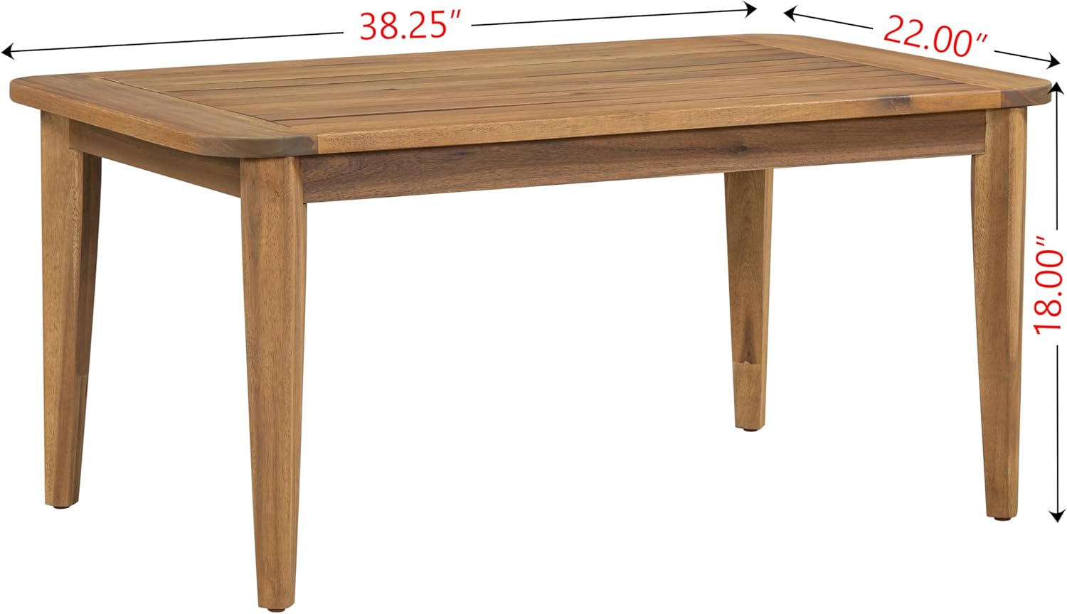 Christopher Knight Home Pula Patio Coffee Table, Acacia Wood Accent Table, Rectangluar End Table, Book Table, Slat Pannel Side Table, Outdoor Acacia Wood Table for Yard Garden Porch Balcony, Teak