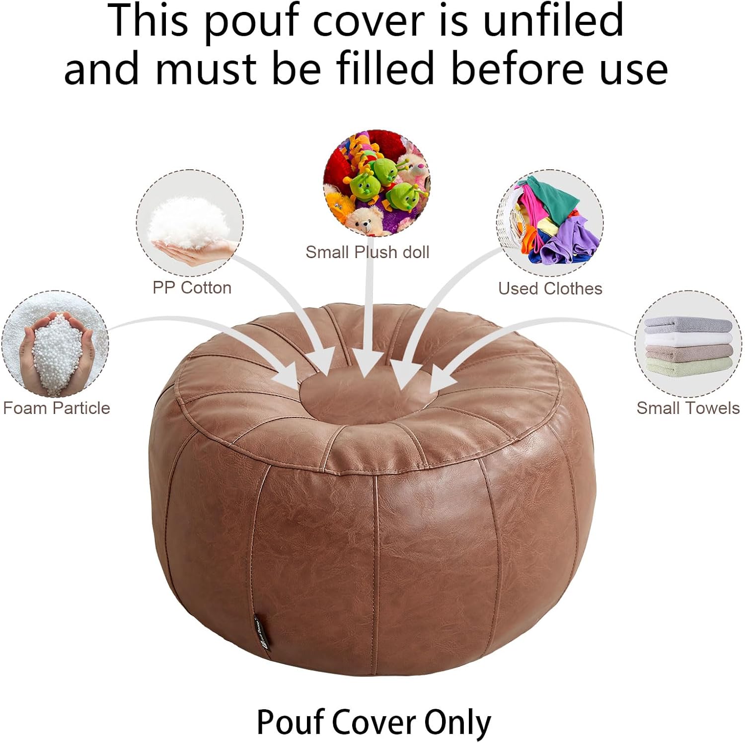 Waterproof Ottoman Cover for Storage, Camping & Travel