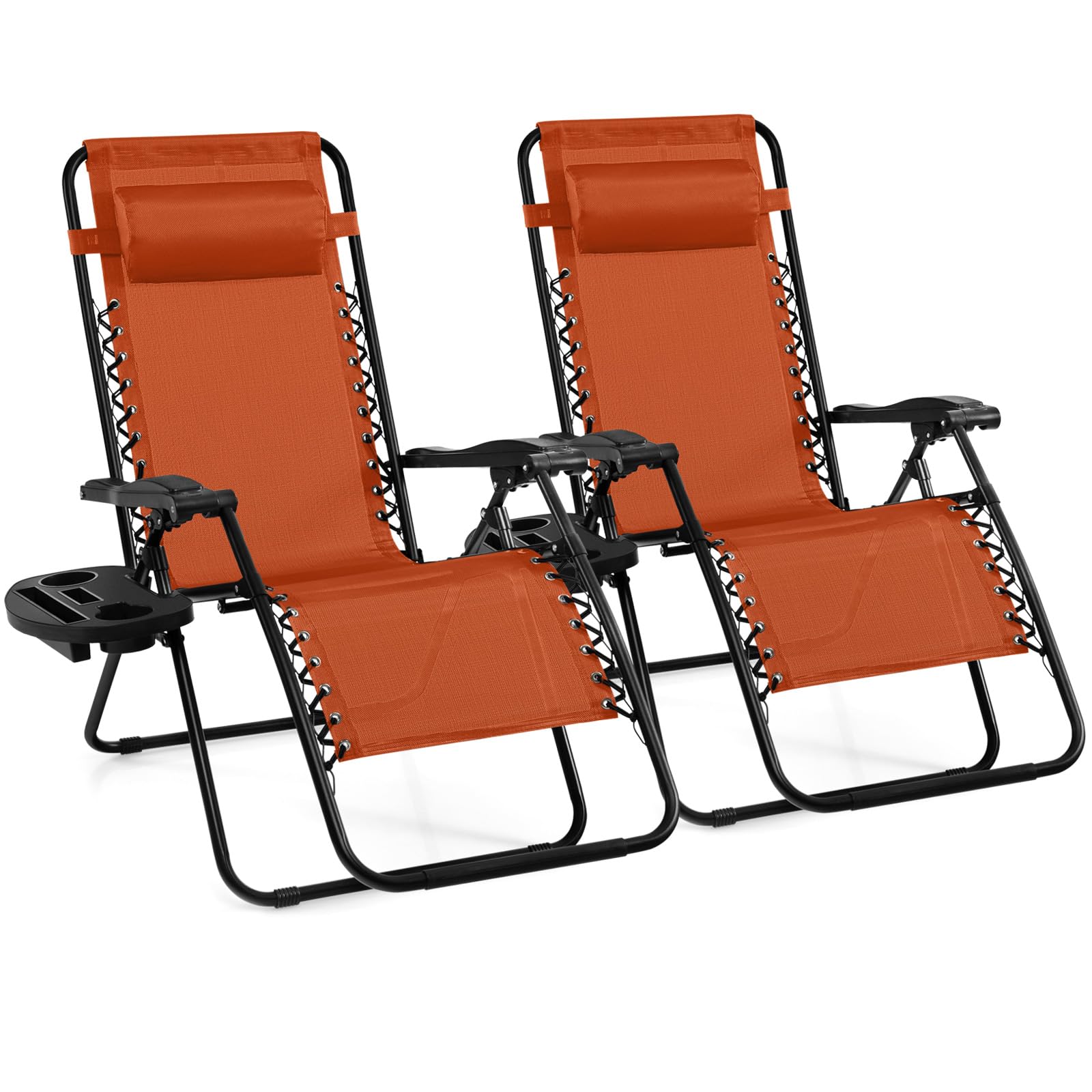 Giantex Zero Gravity Reclining Chair, Outdoor Patio Recliner with Cup Holder & Removable Pillow, Adjustable Backrest, Indoor Lounge Chair for Backyard, Garden, Poolside (Green)