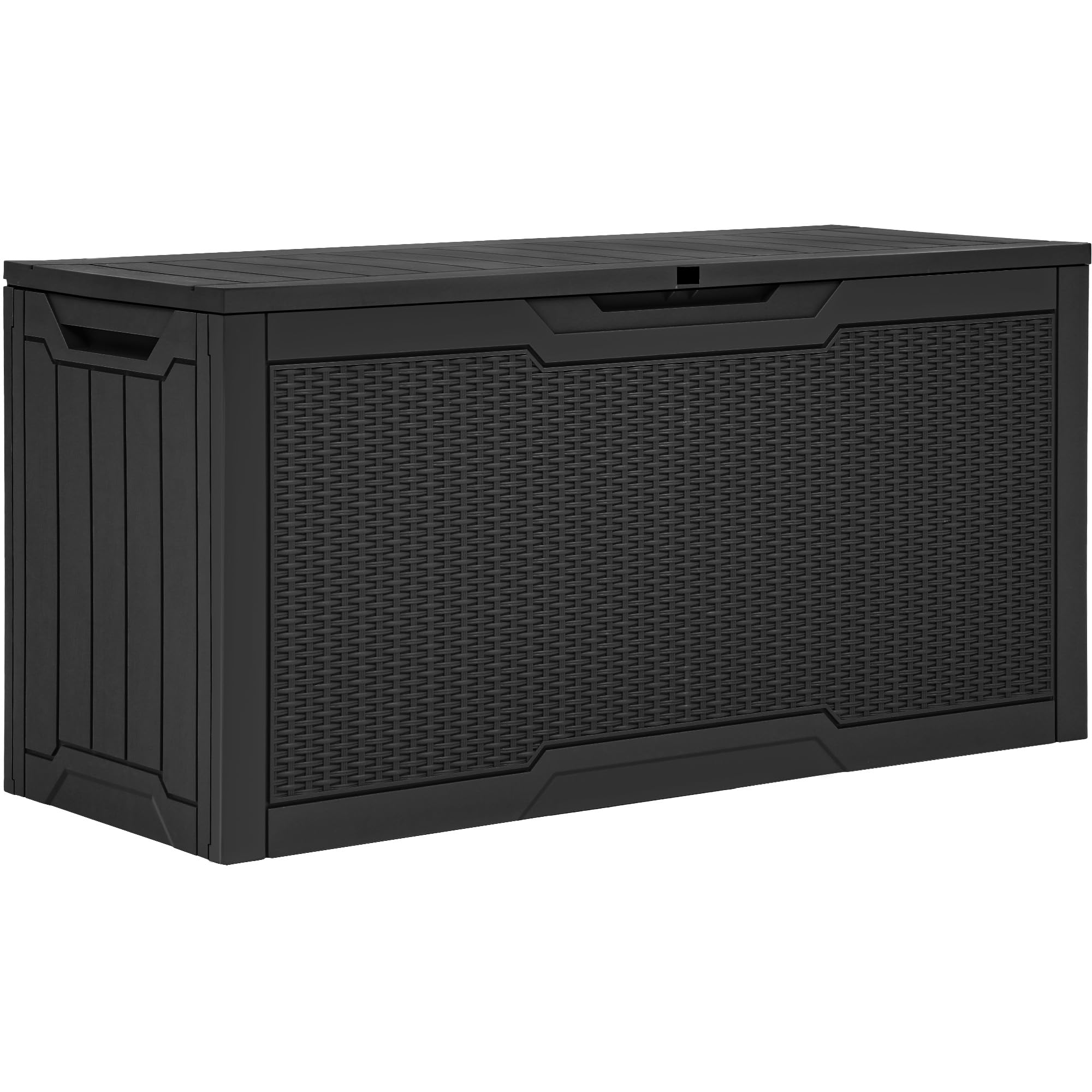 YITAHOME 70 Gallon Deck Bench with Storage, Outdoor Storage Box Bench with Armrests for Patio Garden Pool Porch, Waterproof&Lockable, Light Brown