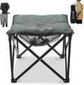 Padded Camping Stool, 18 Inch Oversized Camping Foot Rest, 500lb Outdoor Folding Camp Chair Portable Camping Ottoman for Camping Gardening w/Storage Net, Carry Bag (1, DarkGreen)