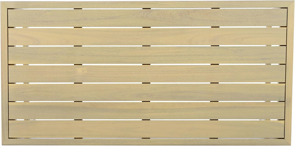 Merax Patio Acacia Wood Coffee Table Outdoor Furniture, Bear 310LBS, 47.24"x23.62"x15.75", Light Teak
