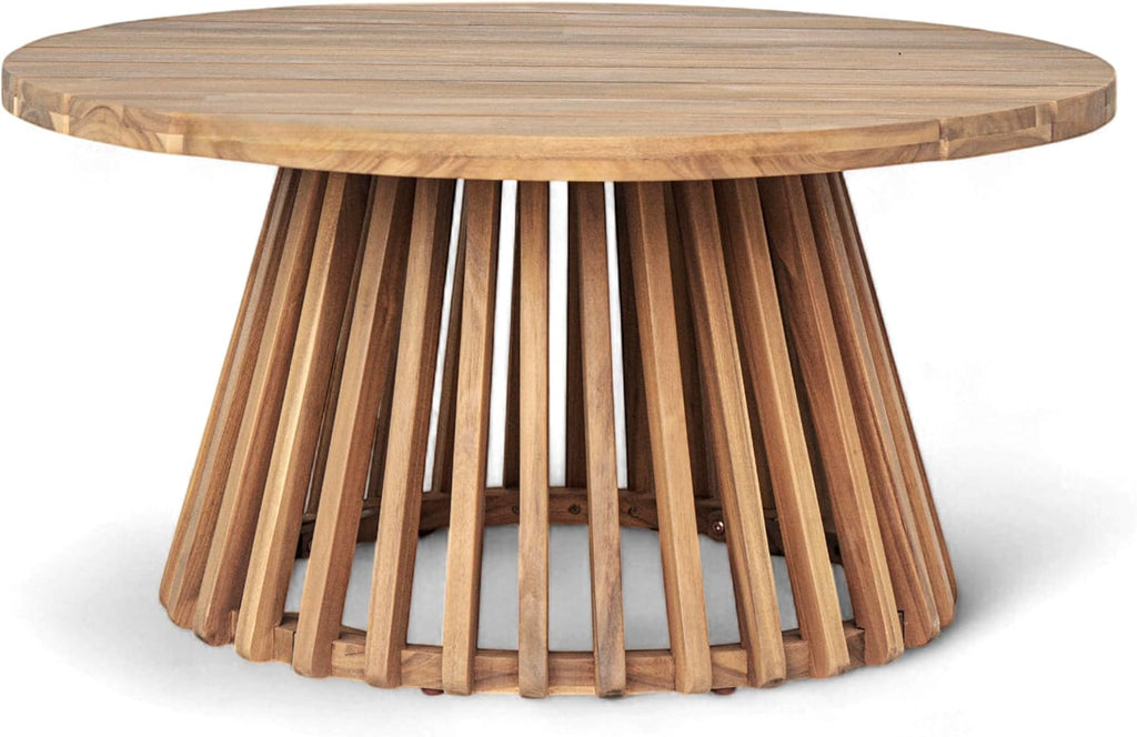 Light Teak Wooden Outdoor Table for Patio & Backyard