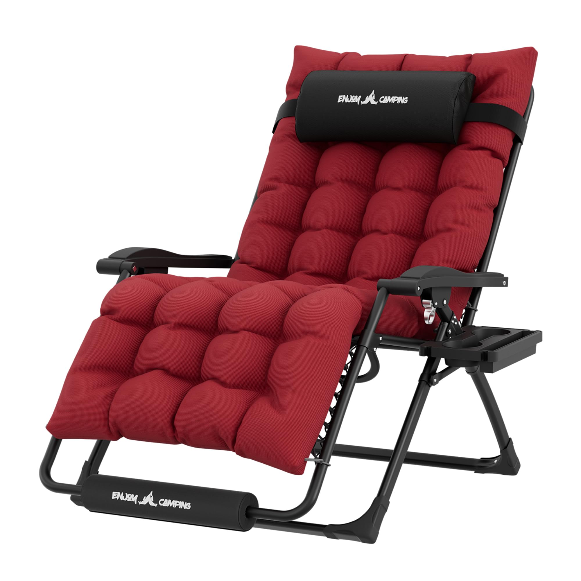UDPATIO Zero Gravity Chair Oversized Outdoor Anti Gravity Chairs Patio Lounge Folding Adjustable Chair with Cup Holder, Foot Pad & Padded Headrest (2, Blue/Brown, 33in)