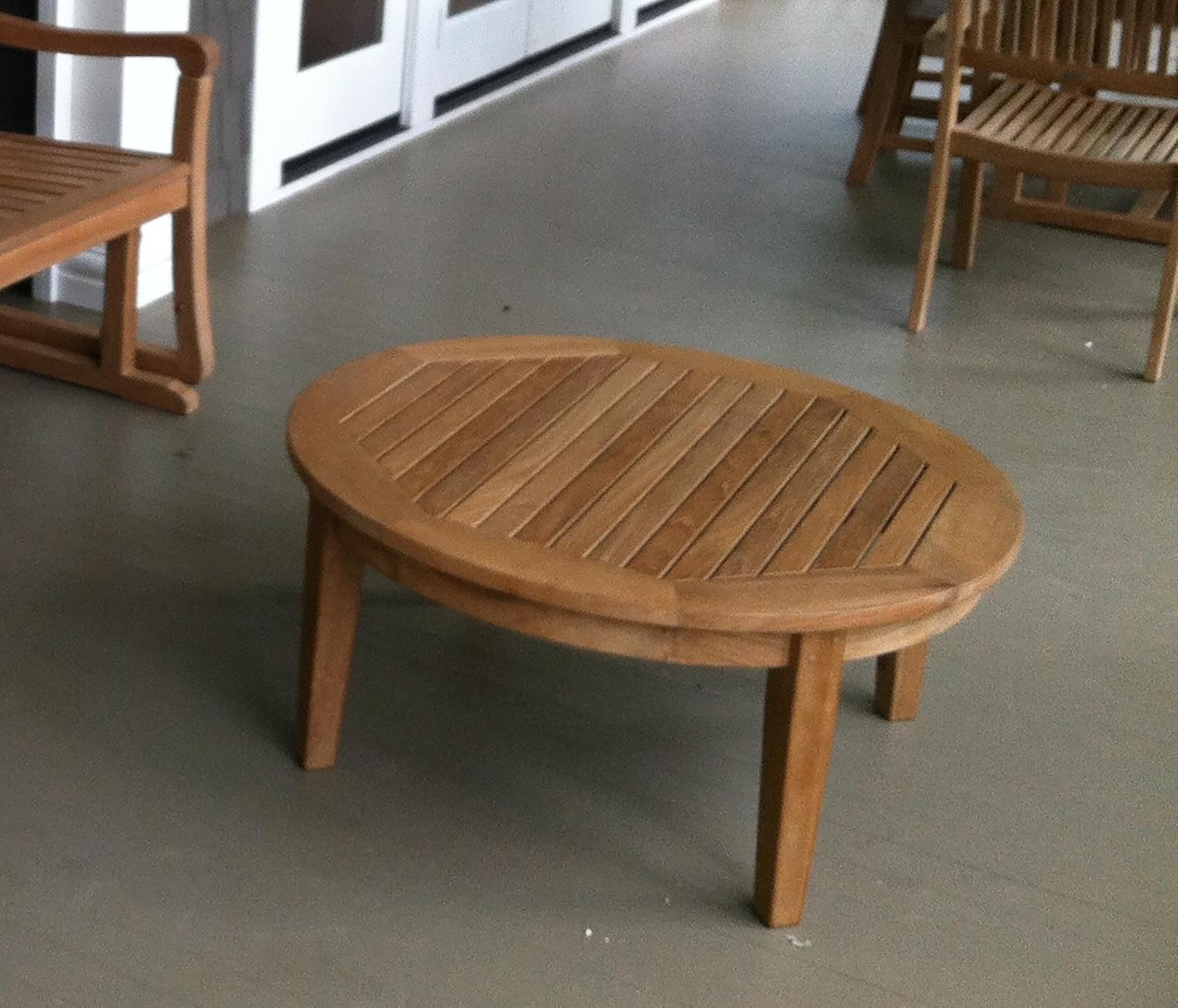 Atlantic Round Teak Outdoor Coffee Table, Natural