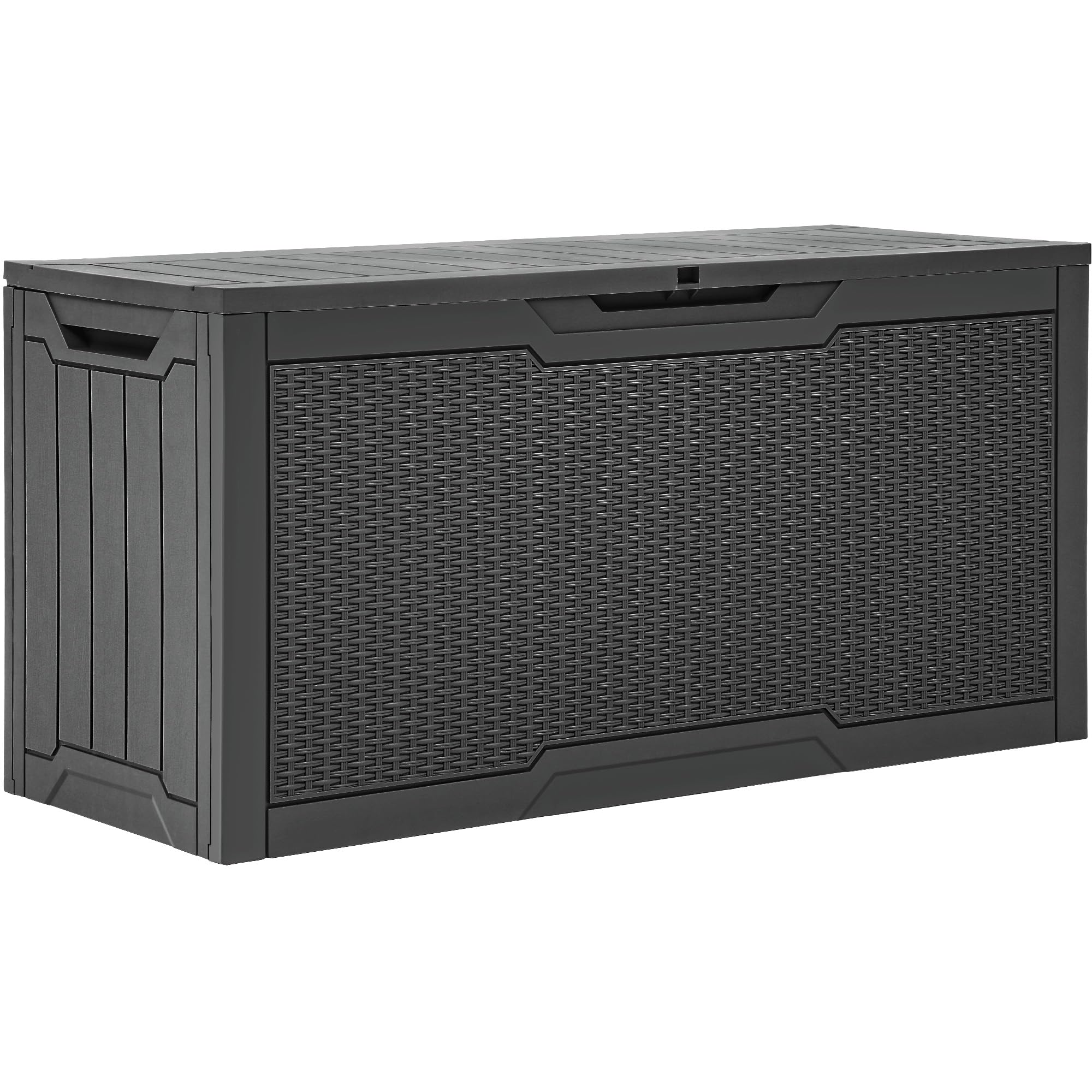 YITAHOME 70 Gallon Deck Bench with Storage, Outdoor Storage Box Bench with Armrests for Patio Garden Pool Porch, Waterproof&Lockable, Light Brown
