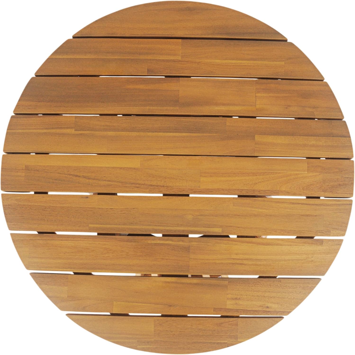 Merax Patio Outdoor Acacia Wood Round Coffee Table for Backyard, Lawn, Balcony, Teak Finish