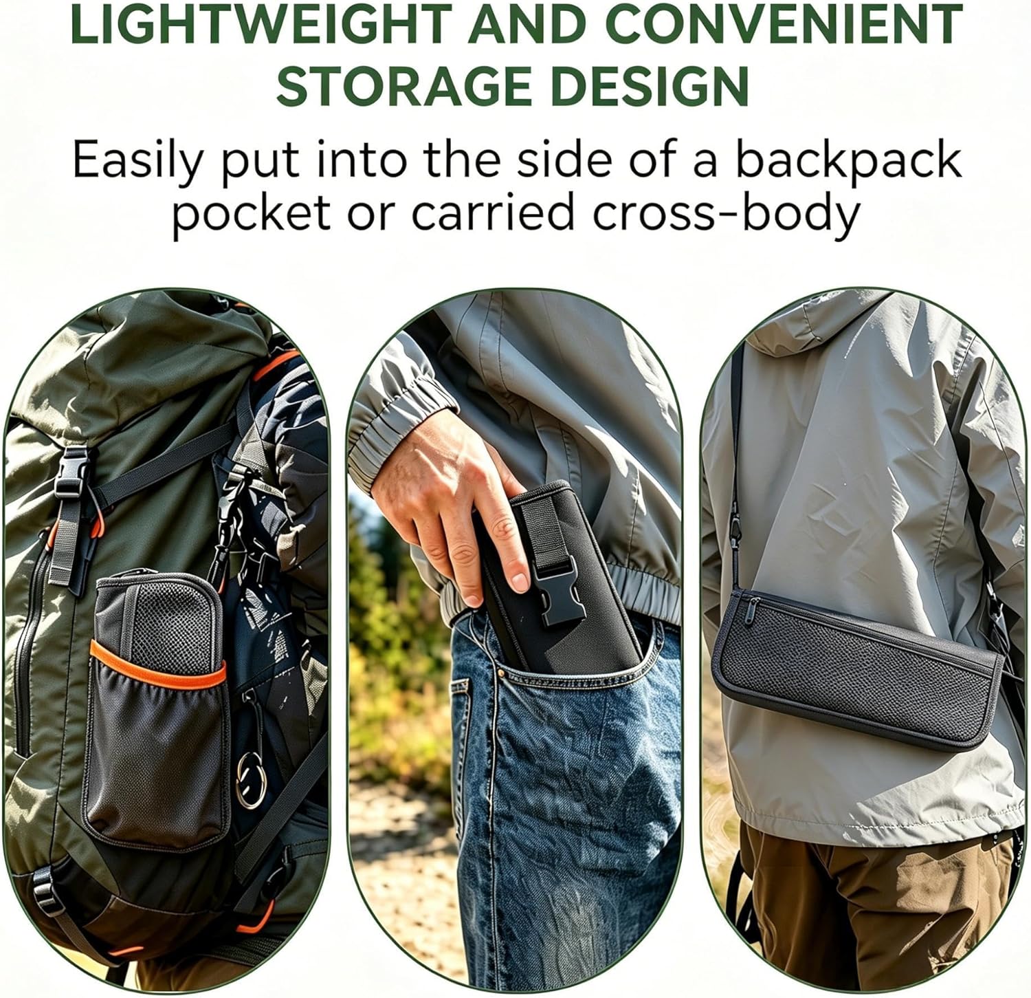 Foldable Camping Stool, Heavy Duty Thickened Collapsible Portable Pocket Chair, Compact Pocket Size Travel Seat for Hiking, Fishing, Picnic and Outdoor Activities (L15*W12*H16in)