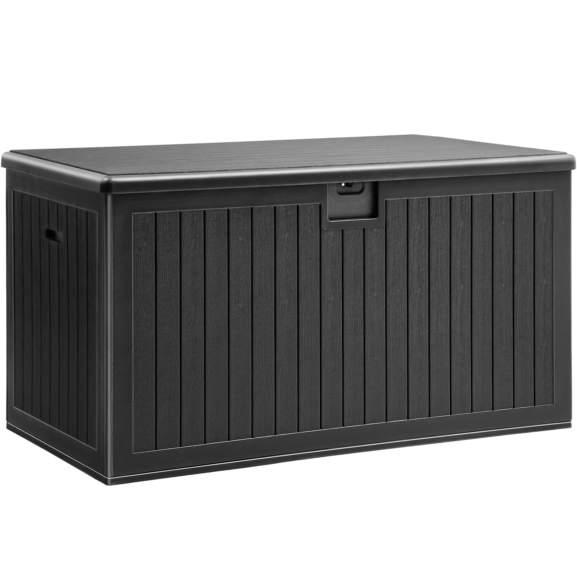 YITAHOME 70 Gallon Deck Bench with Storage, Outdoor Storage Box Bench with Armrests for Patio Garden Pool Porch, Waterproof&Lockable, Light Brown
