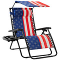 Best Choice Products Folding Zero Gravity Outdoor Recliner Patio Lounge Chair w/Adjustable Canopy Shade, Headrest, Side Accessory Tray, Textilene Mesh - Sage Green
