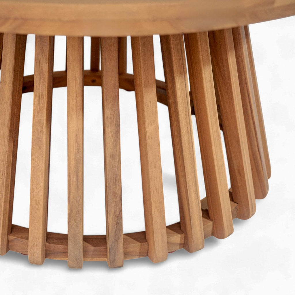 Light Teak Wooden Outdoor Table for Patio & Backyard