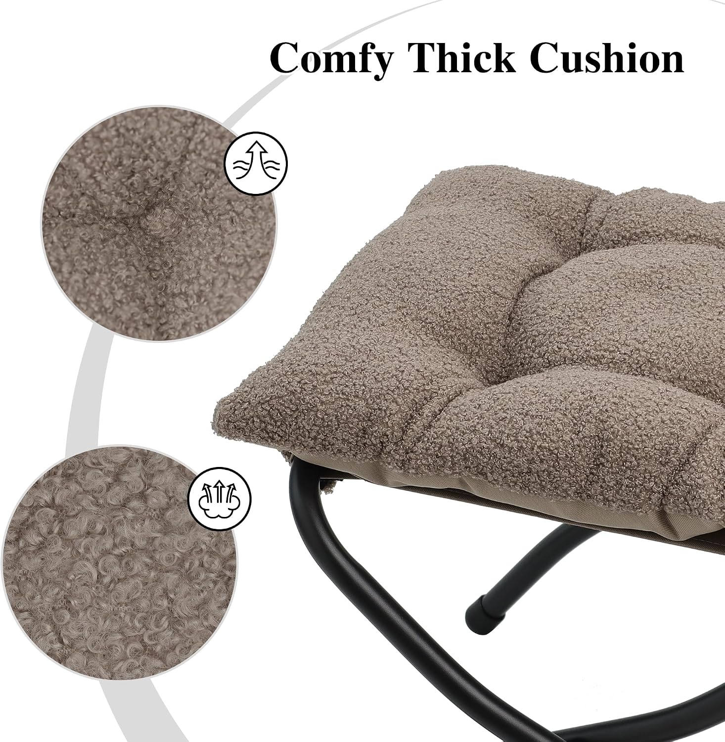 15"(H) Folding Ottoman, Foldable Footrest Stool, Portable Small Foot Stool for Couch, Collapsible Foot Rest Ottoman for Sofa, Padded Ottomans for Home, Living Room, Bedroom, Light Brown