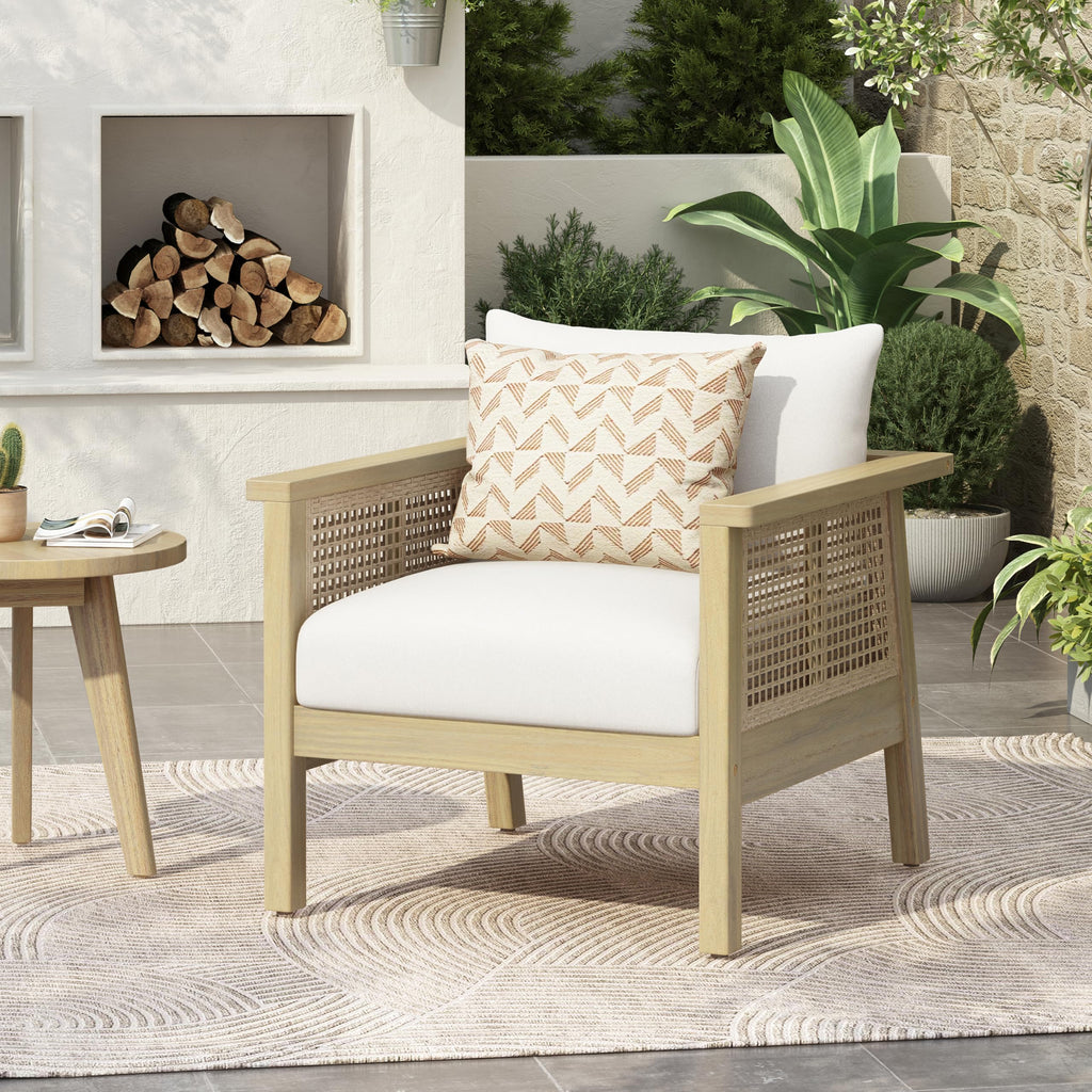 Merax Patio Acacia Wood Coffee Table Outdoor Furniture, Bear 310LBS, 47.24"x23.62"x15.75", Light Teak