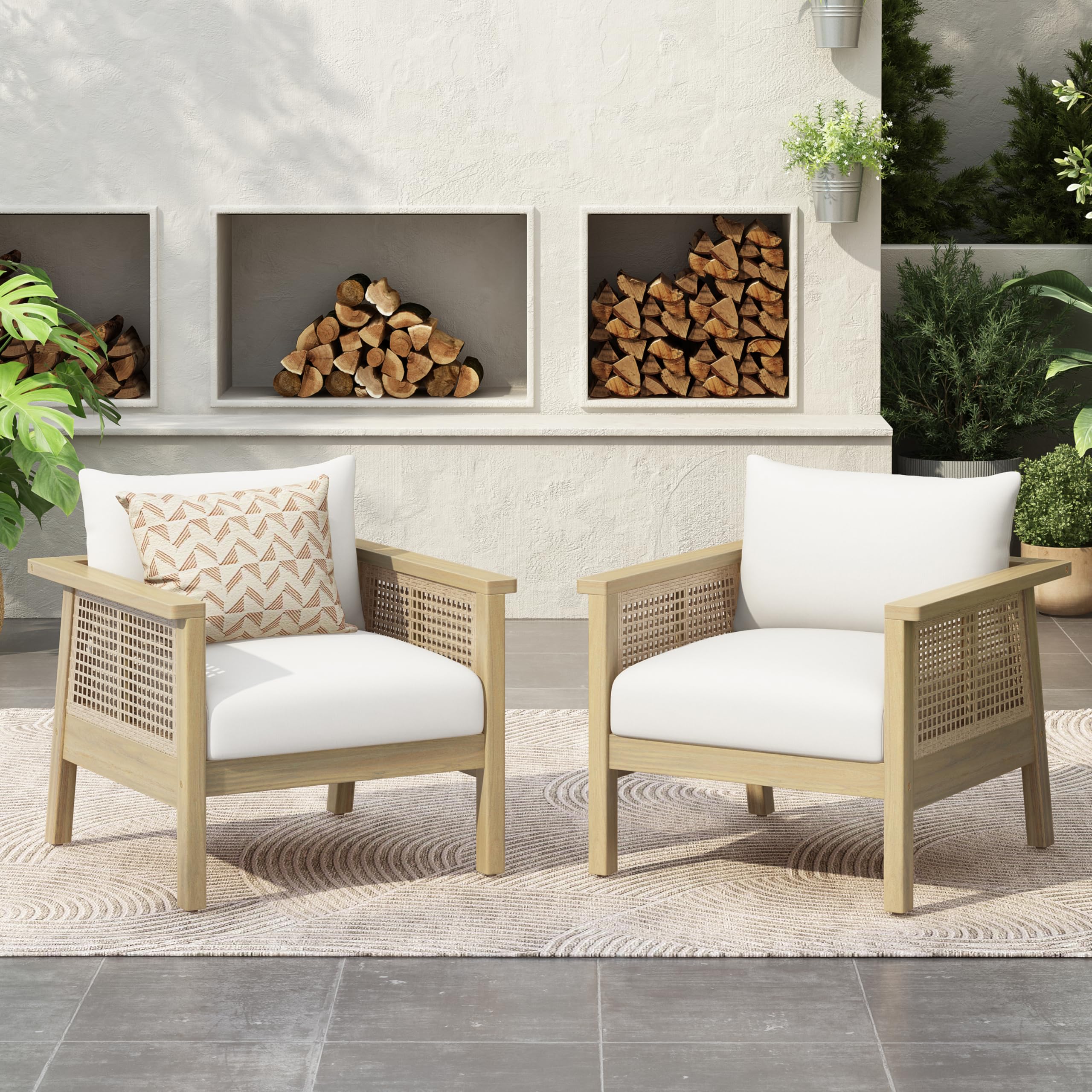 Merax Patio Acacia Wood Coffee Table Outdoor Furniture, Bear 310LBS, 47.24"x23.62"x15.75", Light Teak